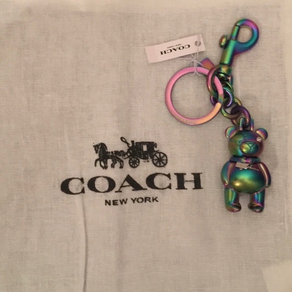 COACH HOLOGRAM TEDDY BEAR KEY FOB NWT - Picture 6 of 8